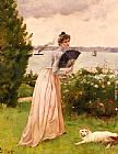 Alfred Stevens Famous Paintings - La Dame A L'Eventail